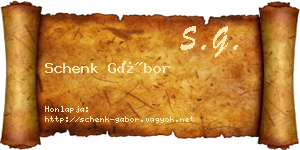 Schenk Gábor névjegykártya